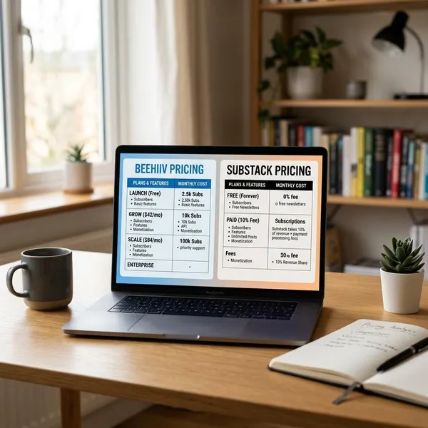 beehiiv vs substack newsletter platform comparison features pricing