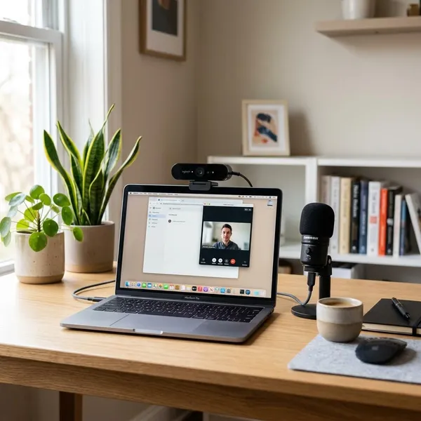 How to set up an external webcam on a laptop